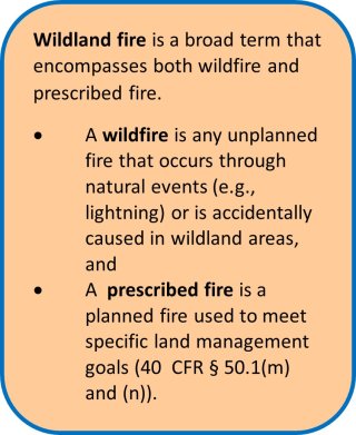 definition of wildfire versus a prescribed fire