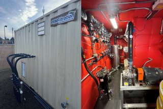 Exterior and interior of the soil vapor extraction system at the Palermo Wellfield Superfund site.