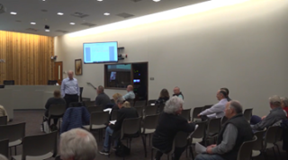 Community members during a town hall meeting on Ellsworth Air Force Base. 