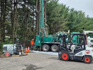 Well drilling for the groundwater extraction and treatment system at the Valmont TCE Superfund site.