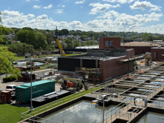 Photo of a wastewater treatment plant.