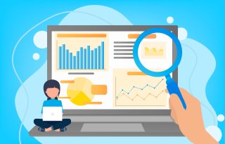 Icon depicting data on a laptop