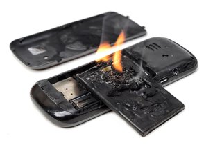 Damaged or defective batteries are fire hazards and must be disposed of properly