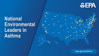 2026 National Environmental Leaders in Asthma banner, next to a map featuring the United States.