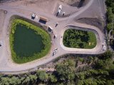 Aerial shot of a lagoon