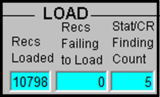 Screen capture of an example of the Load column with some records identified in the StatCR column