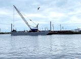 Fishing vessel docked in a bay in Maryland