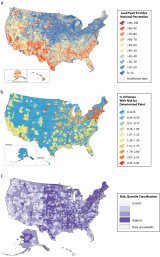 Map of U.S. showing lead levels