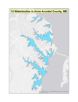 Map of NDZ established for 13 waterbodies in Anne Arundel County, MD