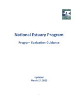 White cover of the National Estuary Program's updated Program Evaluation Guidance written December 5, 2023