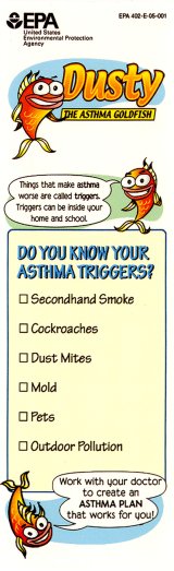 a bookmark featuring Dusting the Goldfish