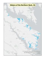 Thumbnail of GIS map depicting the waters designated as a vessel sewage no-discharge zone in Northern Neck, VA.