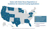 Map of states who have water reuse regulations or guidelines for industrial cooling applications